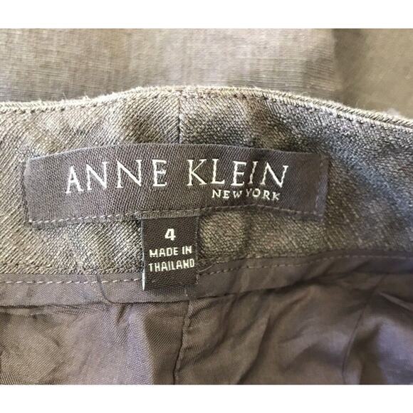 Anne Klein New York Pants Womens 4 Brown Linen Silk - Picture 7 of 9